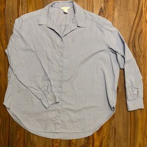 H&M Blue and White Striped Button Up Shirt